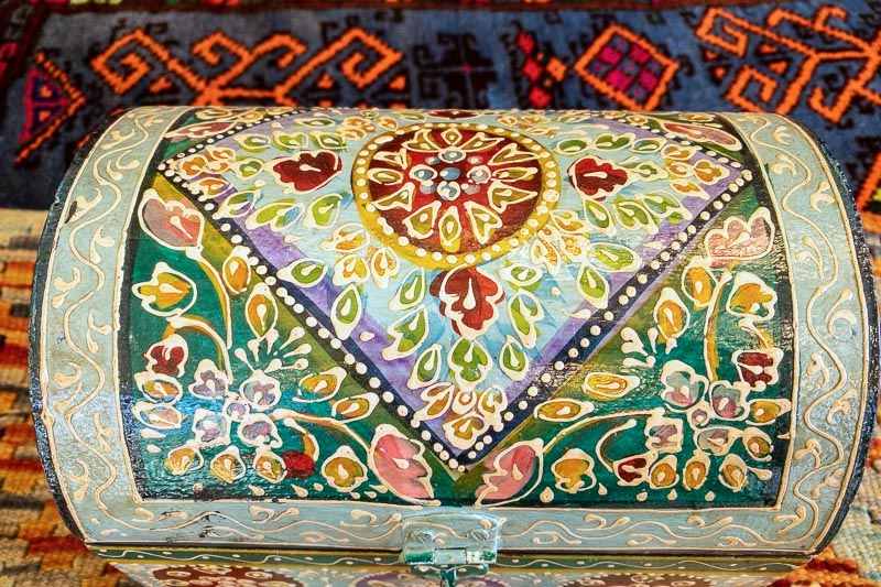 Indian Hand Painted Storage Box - Blue